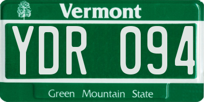 VT license plate YDR094