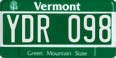 VT license plate YDR098