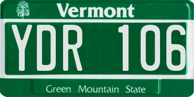 VT license plate YDR106