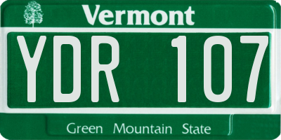 VT license plate YDR107