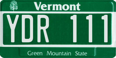 VT license plate YDR111