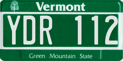 VT license plate YDR112
