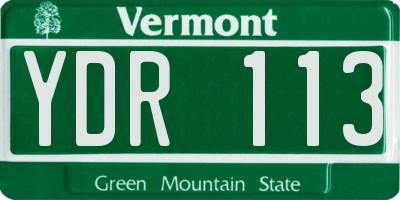 VT license plate YDR113