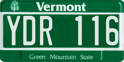VT license plate YDR116
