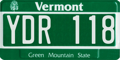 VT license plate YDR118