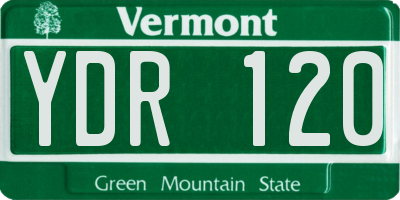 VT license plate YDR120
