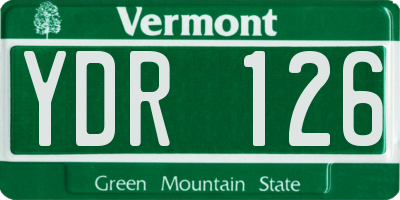 VT license plate YDR126