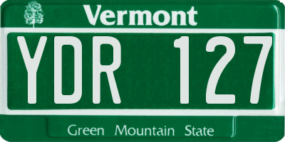 VT license plate YDR127