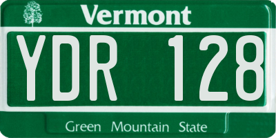 VT license plate YDR128