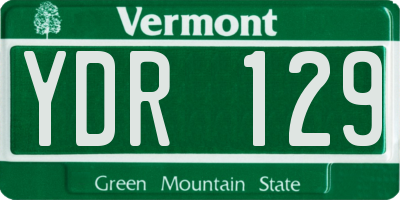 VT license plate YDR129