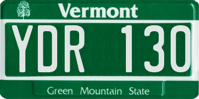 VT license plate YDR130