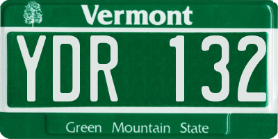 VT license plate YDR132