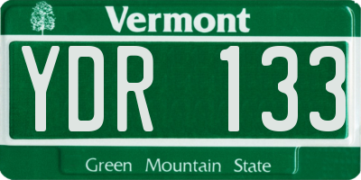 VT license plate YDR133