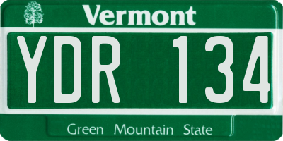 VT license plate YDR134