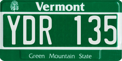 VT license plate YDR135