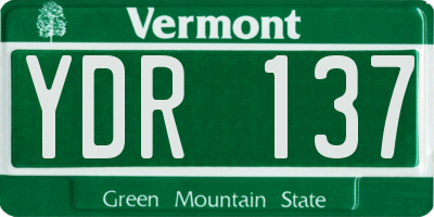 VT license plate YDR137