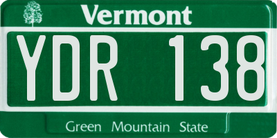 VT license plate YDR138