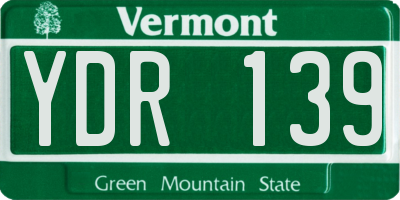 VT license plate YDR139
