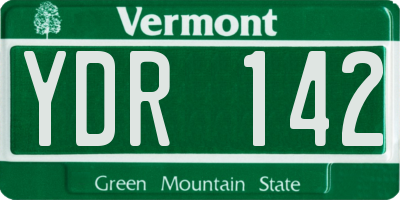 VT license plate YDR142