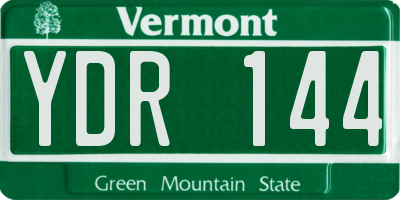 VT license plate YDR144