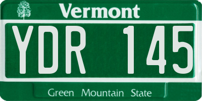 VT license plate YDR145