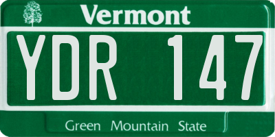 VT license plate YDR147