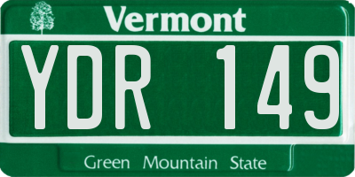 VT license plate YDR149