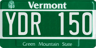 VT license plate YDR150