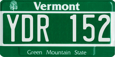 VT license plate YDR152