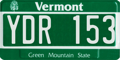 VT license plate YDR153