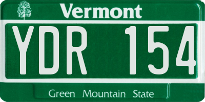 VT license plate YDR154