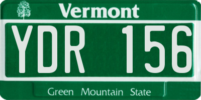 VT license plate YDR156