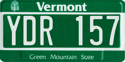 VT license plate YDR157