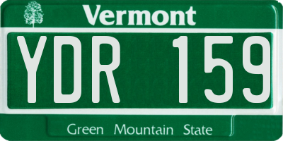 VT license plate YDR159