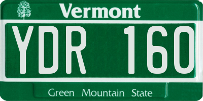 VT license plate YDR160
