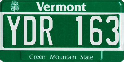 VT license plate YDR163