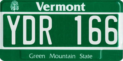 VT license plate YDR166