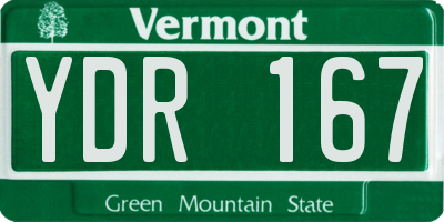 VT license plate YDR167