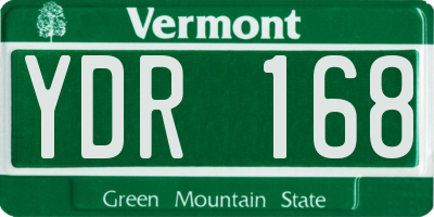 VT license plate YDR168
