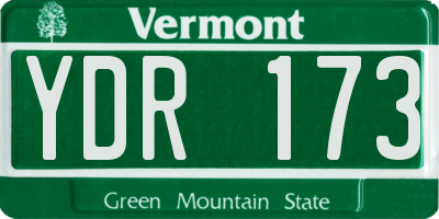 VT license plate YDR173