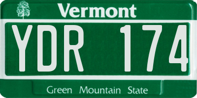 VT license plate YDR174