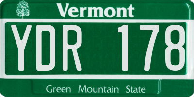 VT license plate YDR178