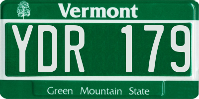 VT license plate YDR179