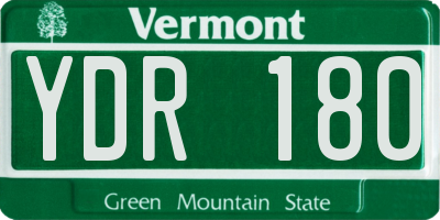 VT license plate YDR180
