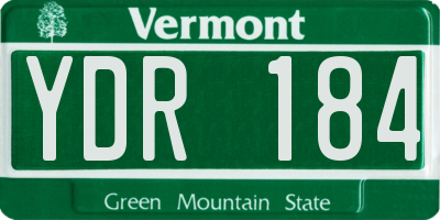 VT license plate YDR184