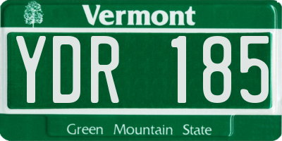 VT license plate YDR185