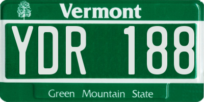 VT license plate YDR188