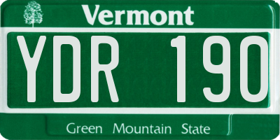 VT license plate YDR190