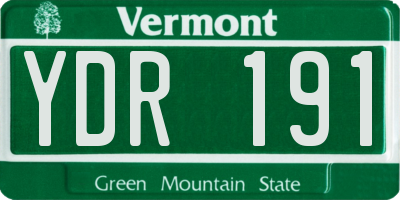 VT license plate YDR191
