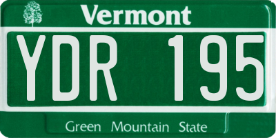 VT license plate YDR195